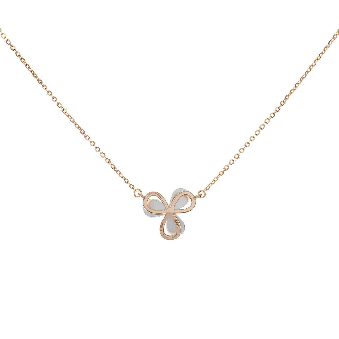 18K Rose/White Gold Diamond Petal Pendant - Image 2
