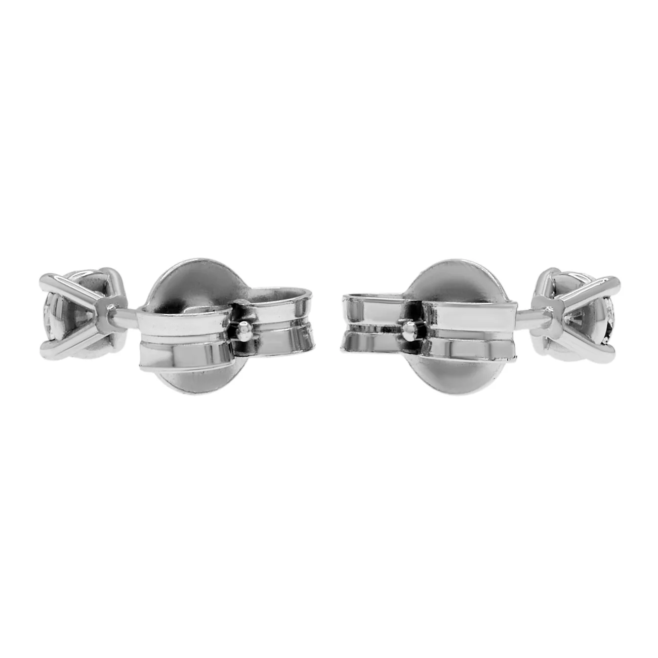 18K White Gold 0.25 Carat Diamond Stud Earrings - Image 2