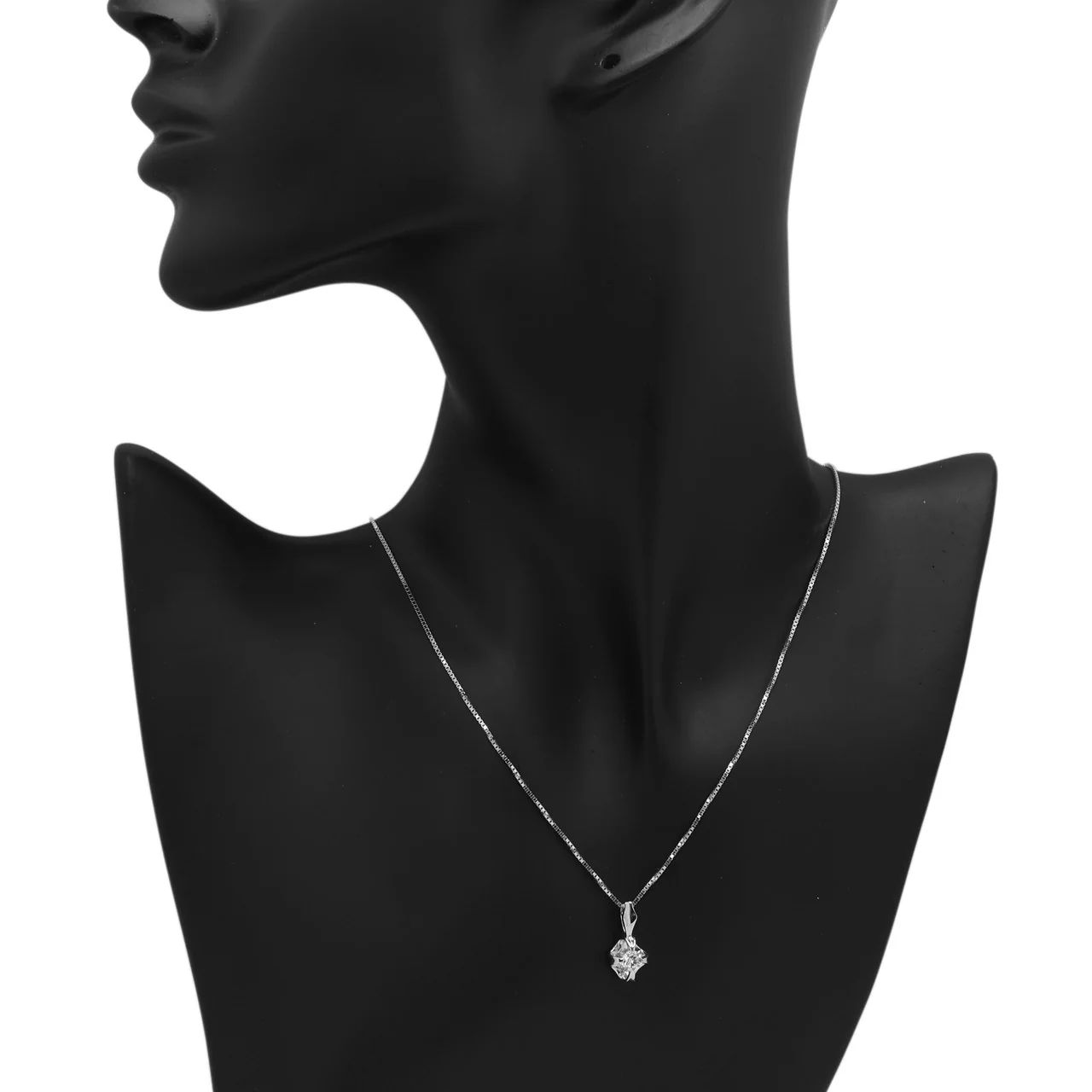 18K White Gold 0.30 Carat Diamond Pendant Necklace - Image 3