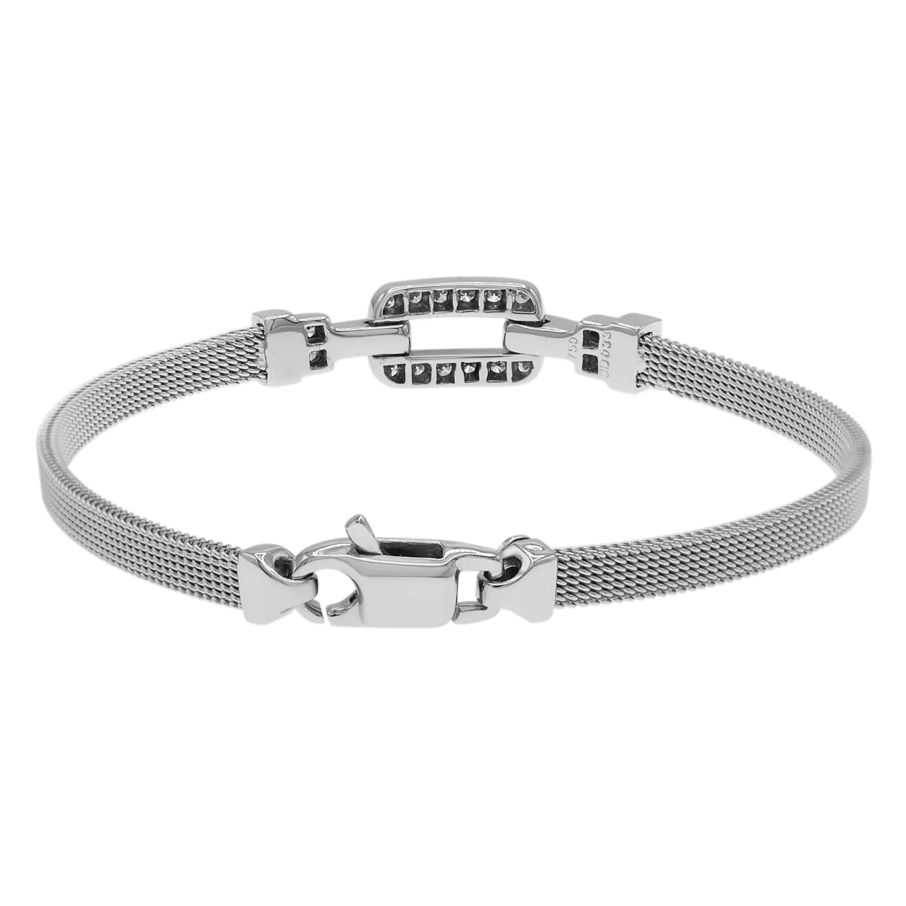 18K White Gold 0.33 Carat Diamond Woven Mesh Bracelet - Image 2