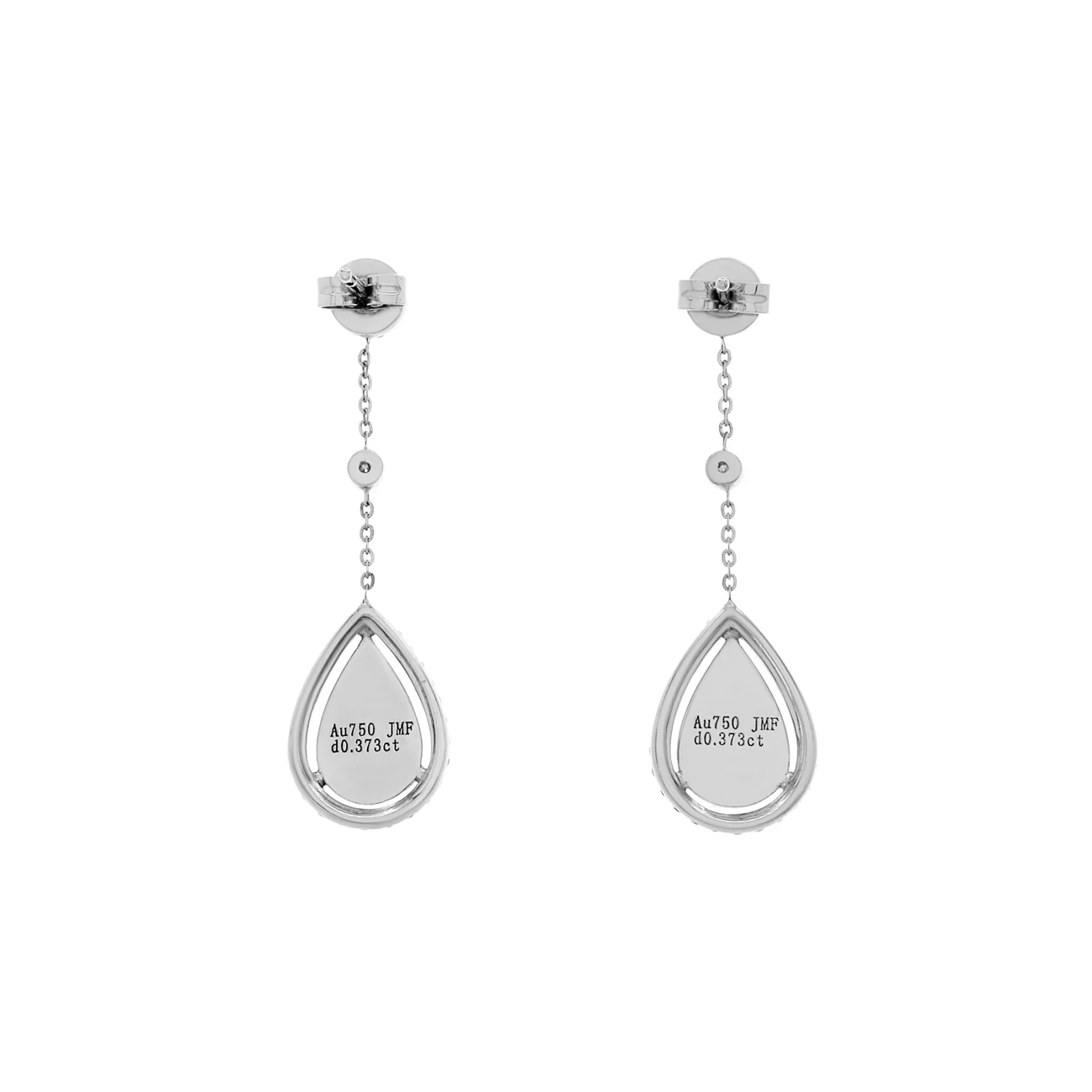 18K White Gold 0.38 Carat Diamond Cluster Pear Drop Earrings - Image 2