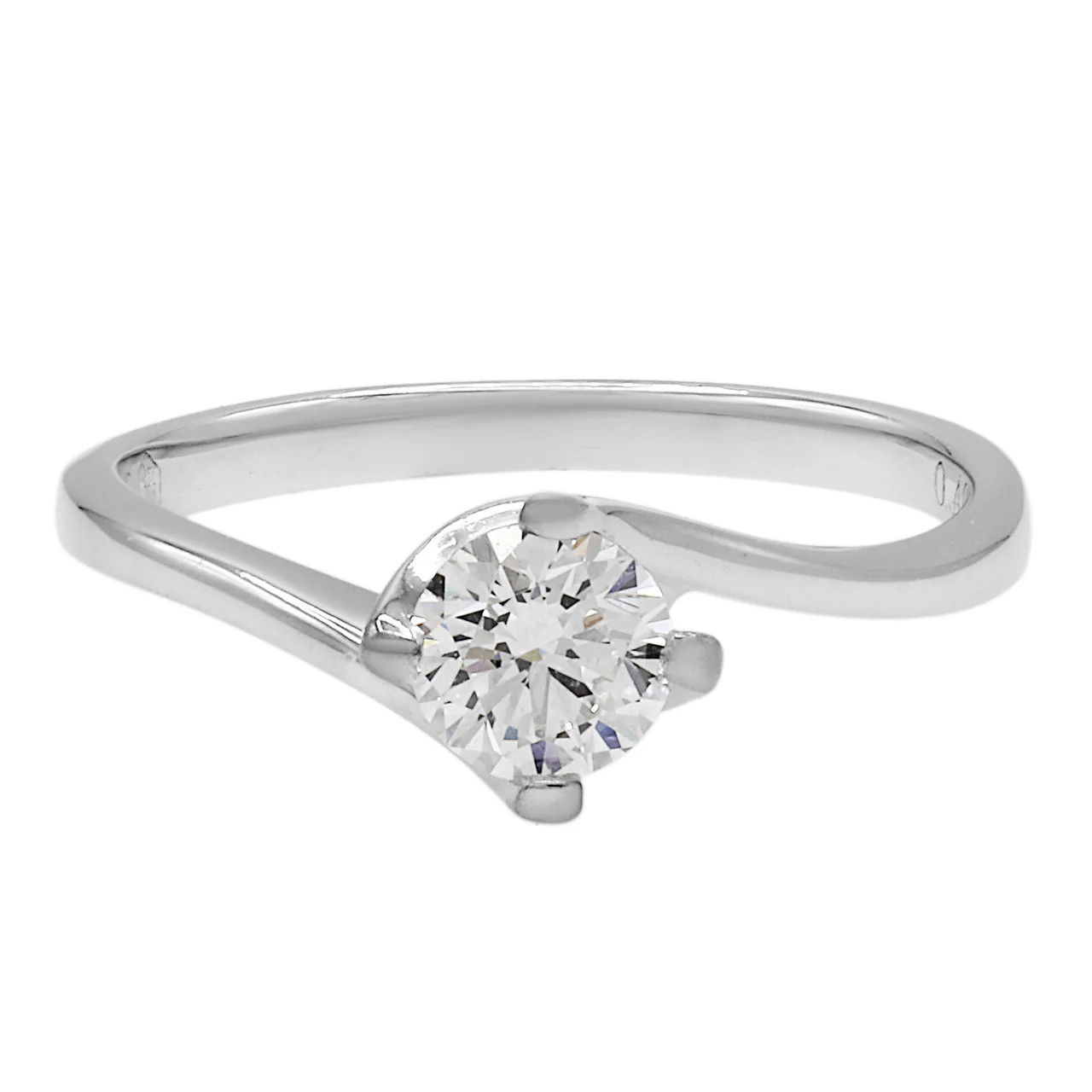 18K White Gold 0.40 Carat Diamond Solitaire Ring