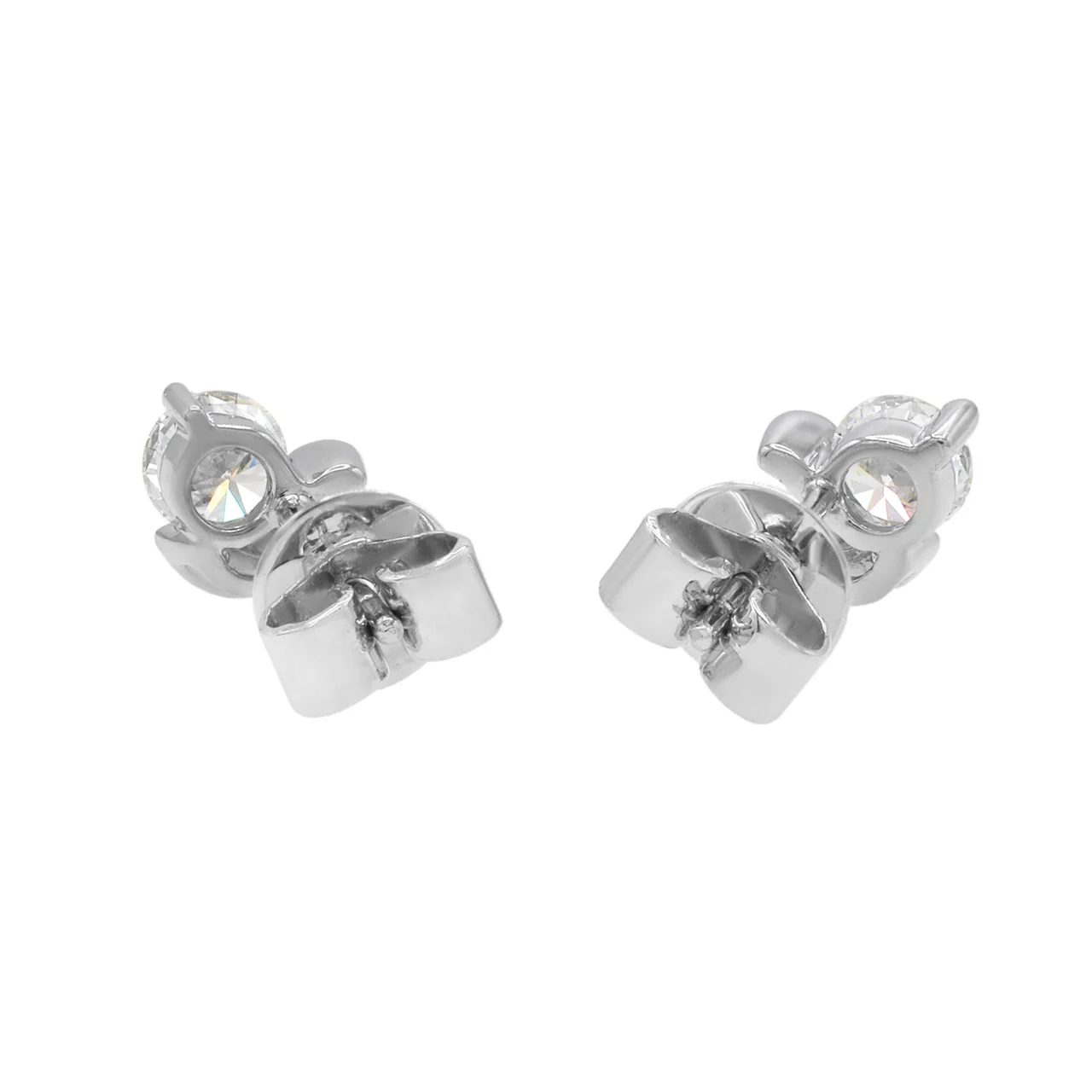 18K White Gold 0.47 Carat Diamond Earrings - Image 2