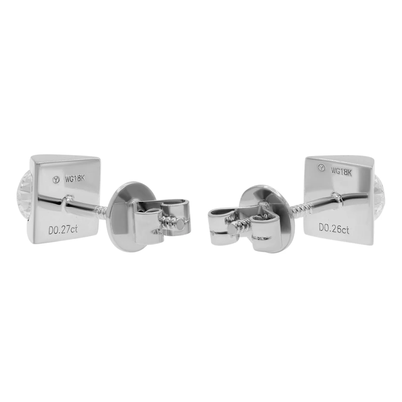 18K White Gold 0.53 Carat Diamond Stud Earrings - Image 3