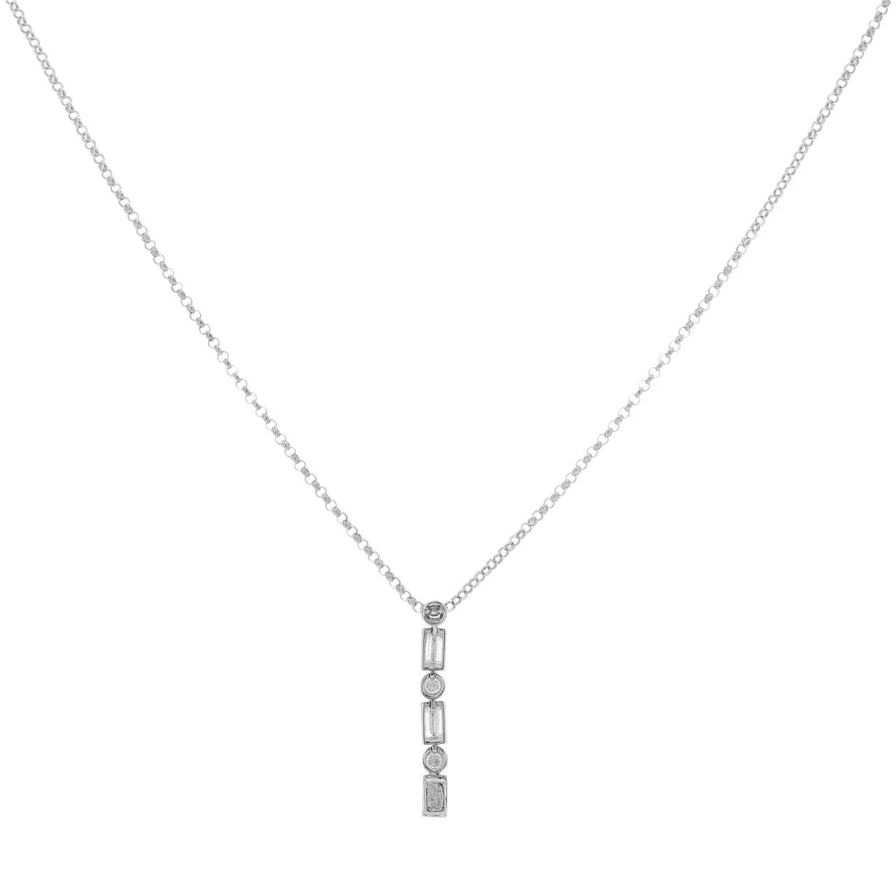 18K White Gold 0.57 Carat Diamond Pendant Necklace - Image 2