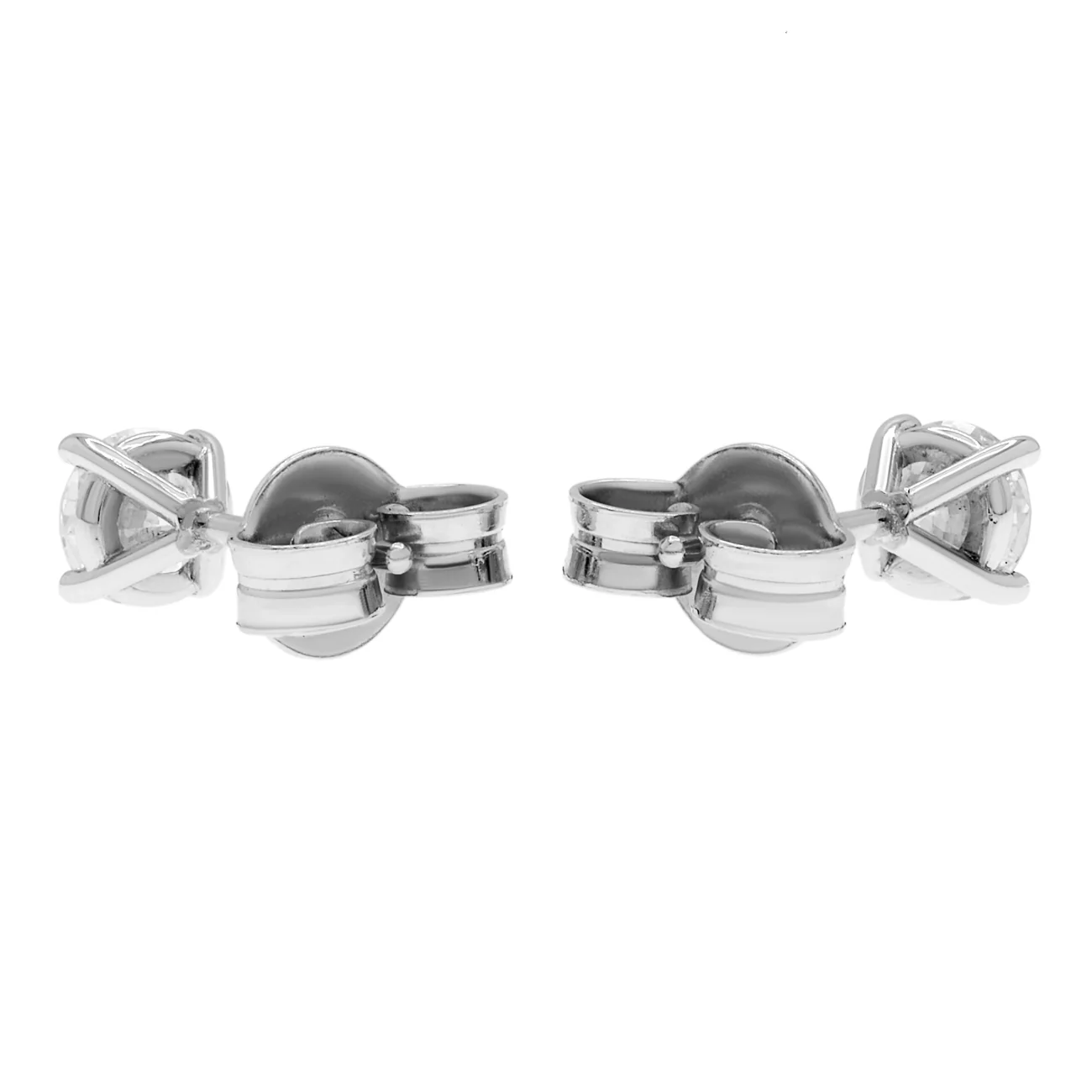 18K White Gold 0.61 Carat Diamond Stud Earrings - Image 2