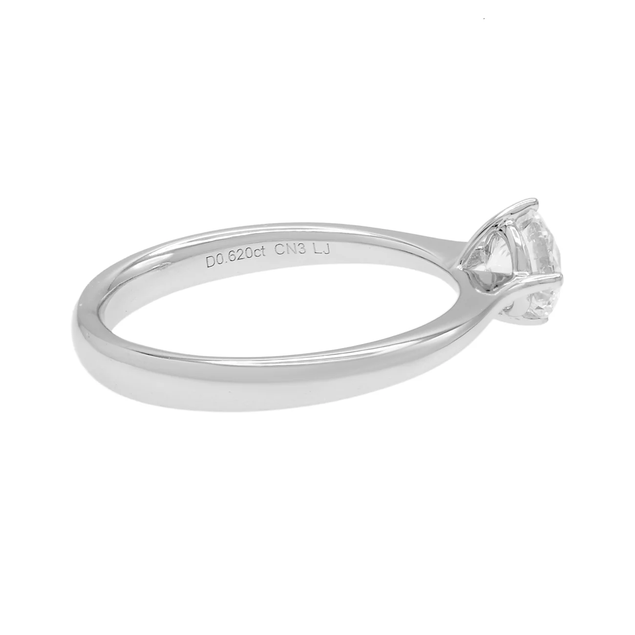 18K White Gold 0.62 Carat Solitaire Diamond Ring - Image 2