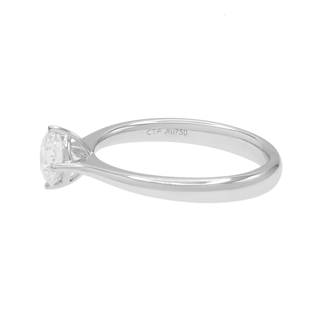 18K White Gold 0.62 Carat Solitaire Diamond Ring - Image 3