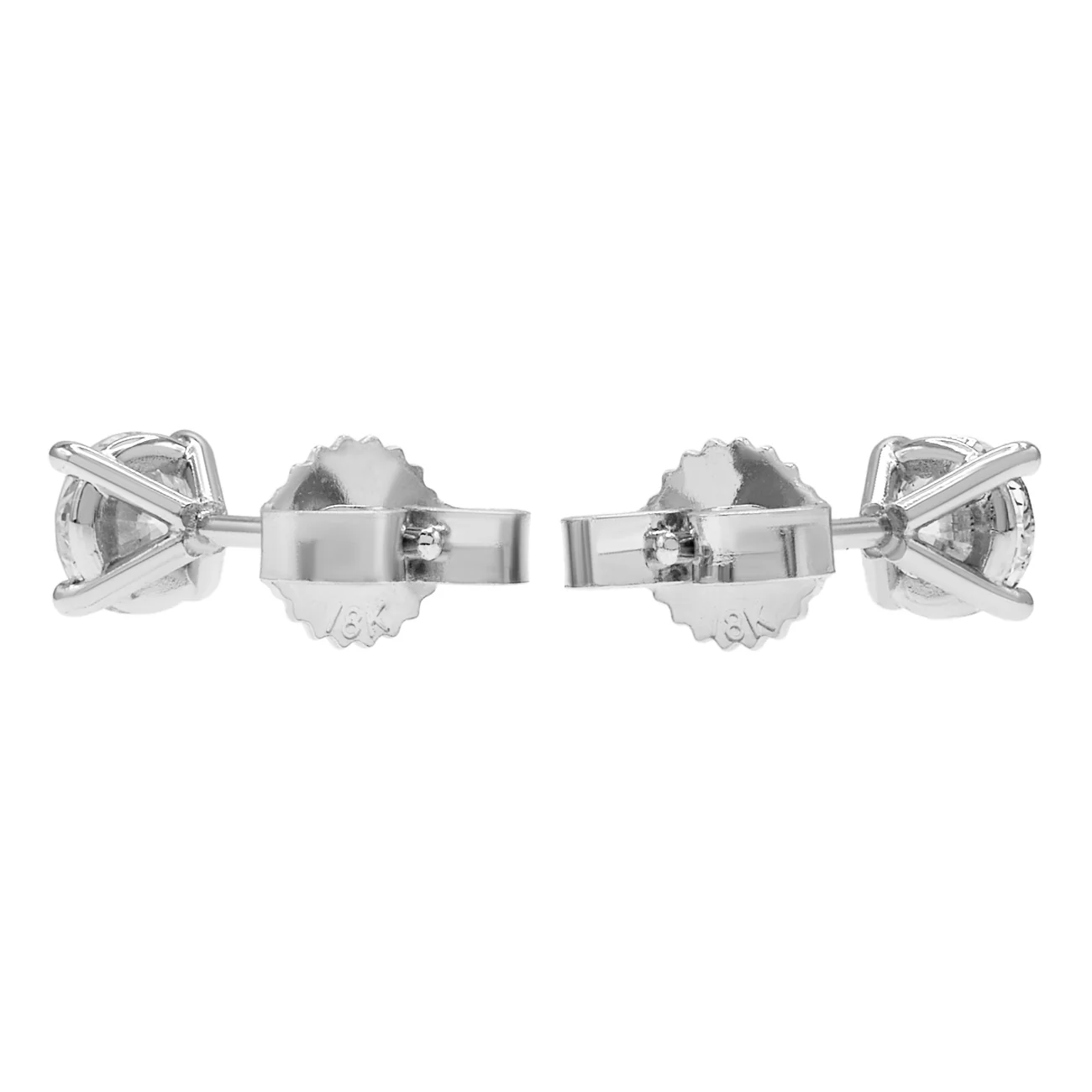 18K White Gold 0.64 Carat Diamond Stud Earrings - Image 2