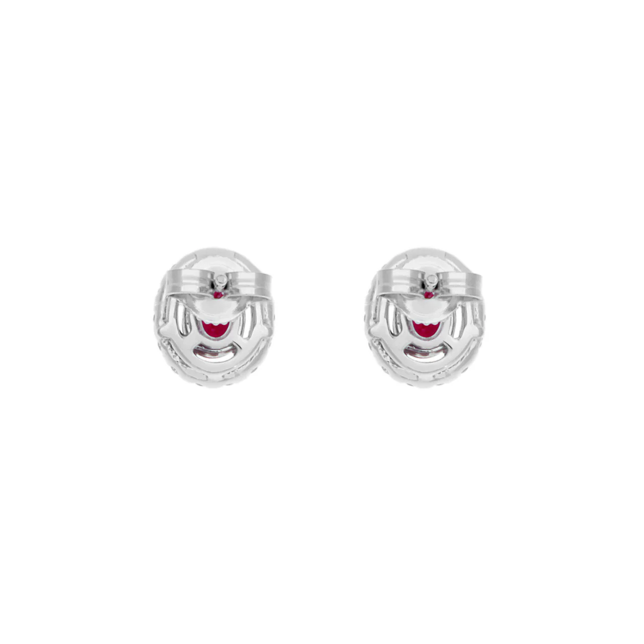 18K White Gold 0.64 Carat Ruby Diamond Earrings - Image 2