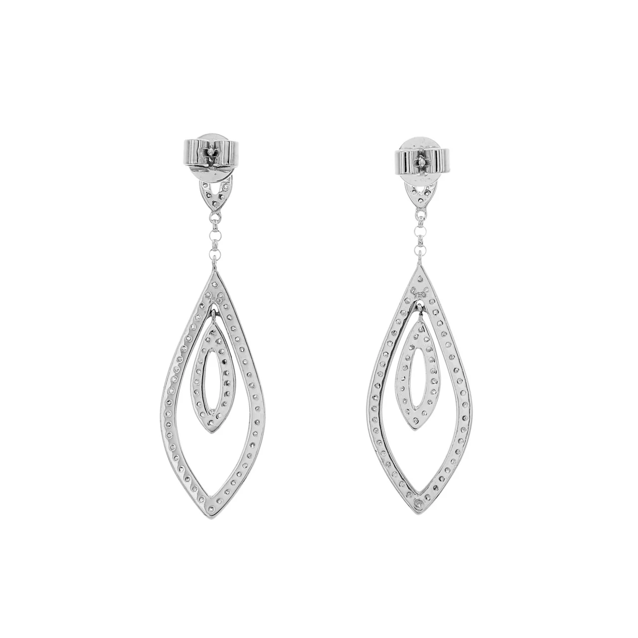 18K White Gold 0.70 Carat Diamond Drop Earrings - Image 2