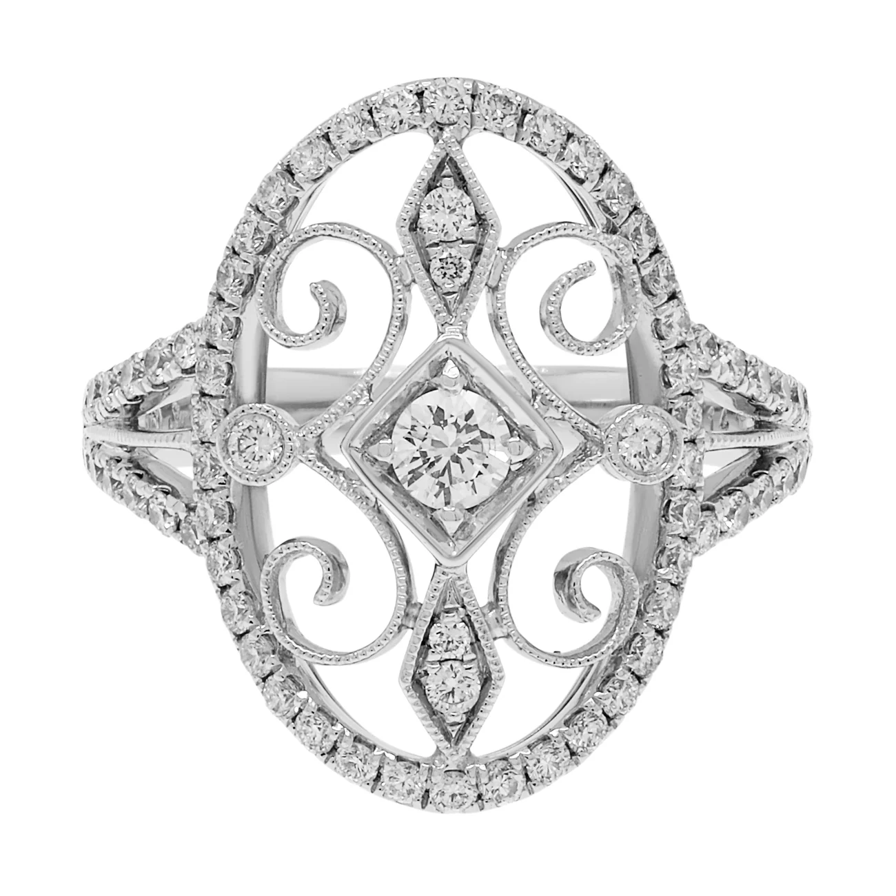 18K White Gold 0.74 Carat Diamond Ring