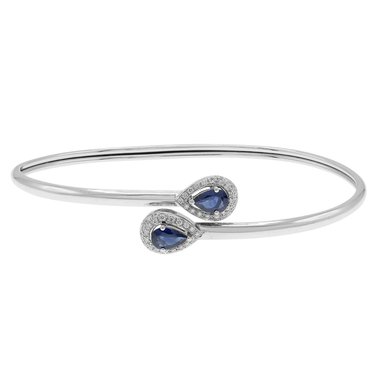 18K White Gold 0.84 Carat Sapphire Diamond Bracelet