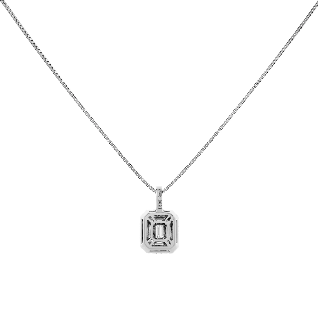 18K White Gold 0.87 Carat Diamond Pendant - Image 2