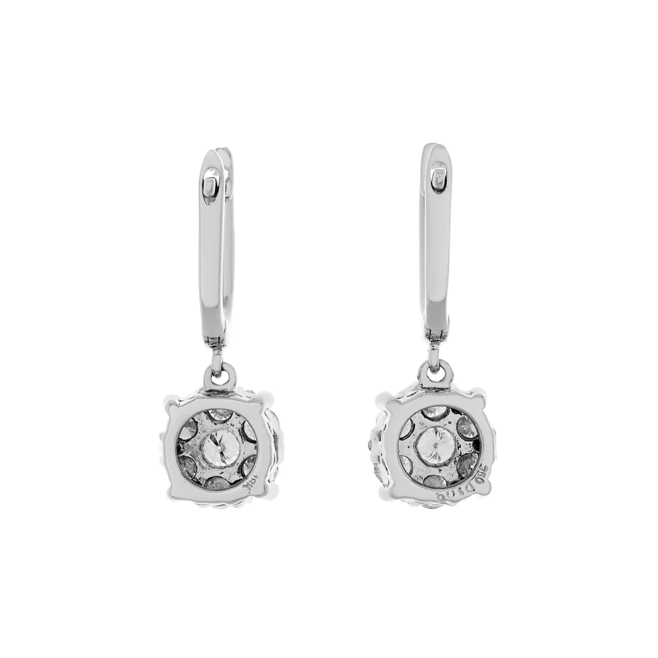 18K White Gold 0.94 Carat Diamond Drop Earrings - Image 2
