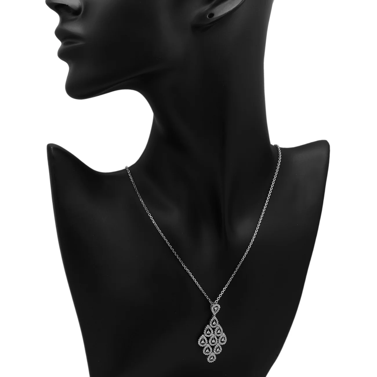 18K White Gold 0.95 Carat Diamond Pendant - Image 3