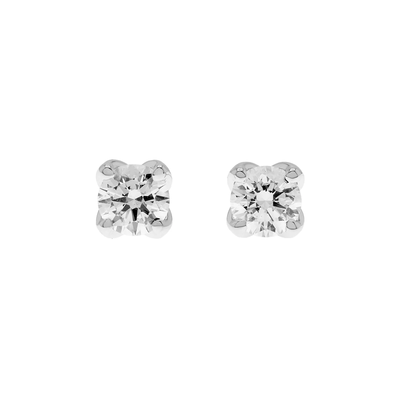 18K White Gold 1.00 Carat Diamond Stud Earrings