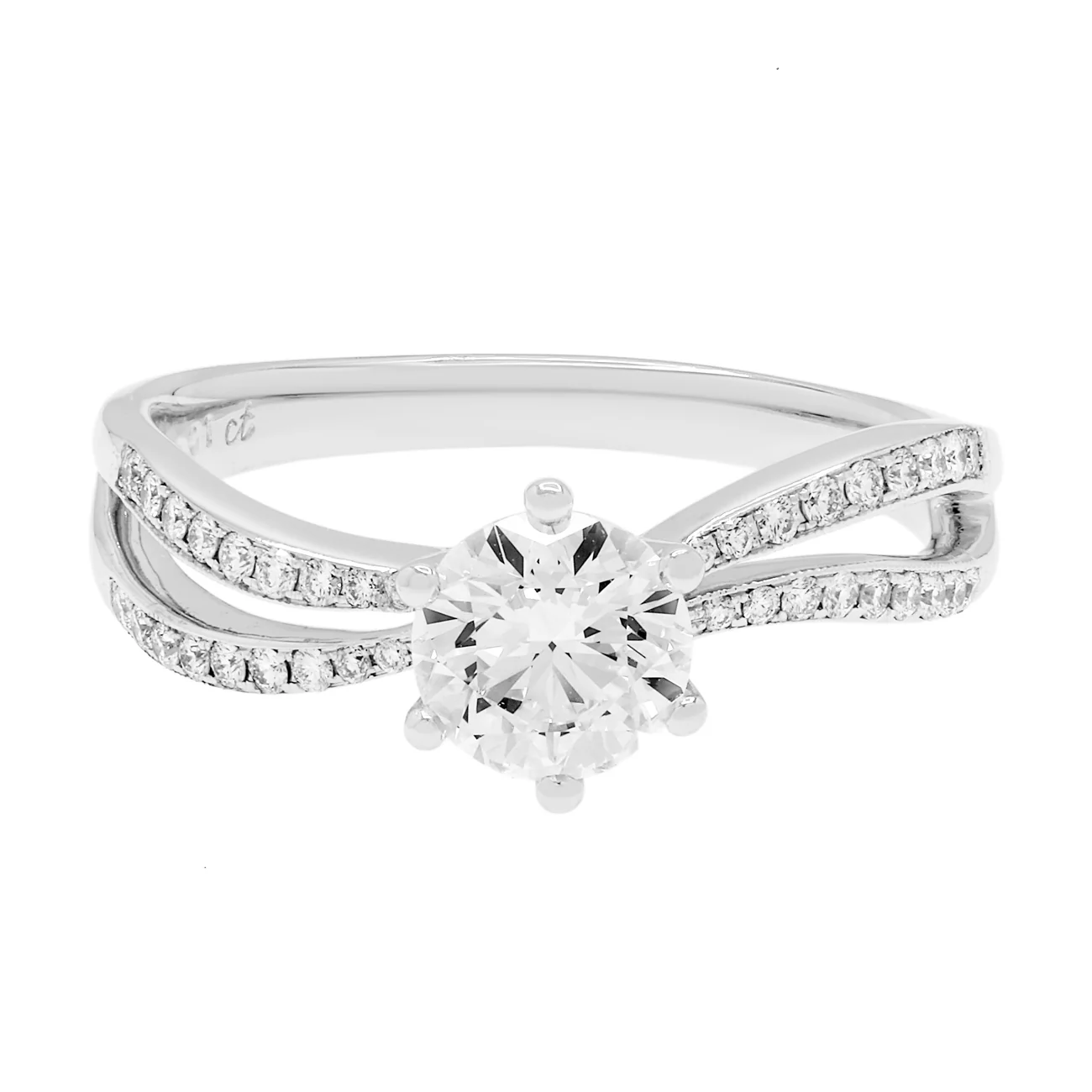 18K White Gold 1.01 Carat Diamond Ring