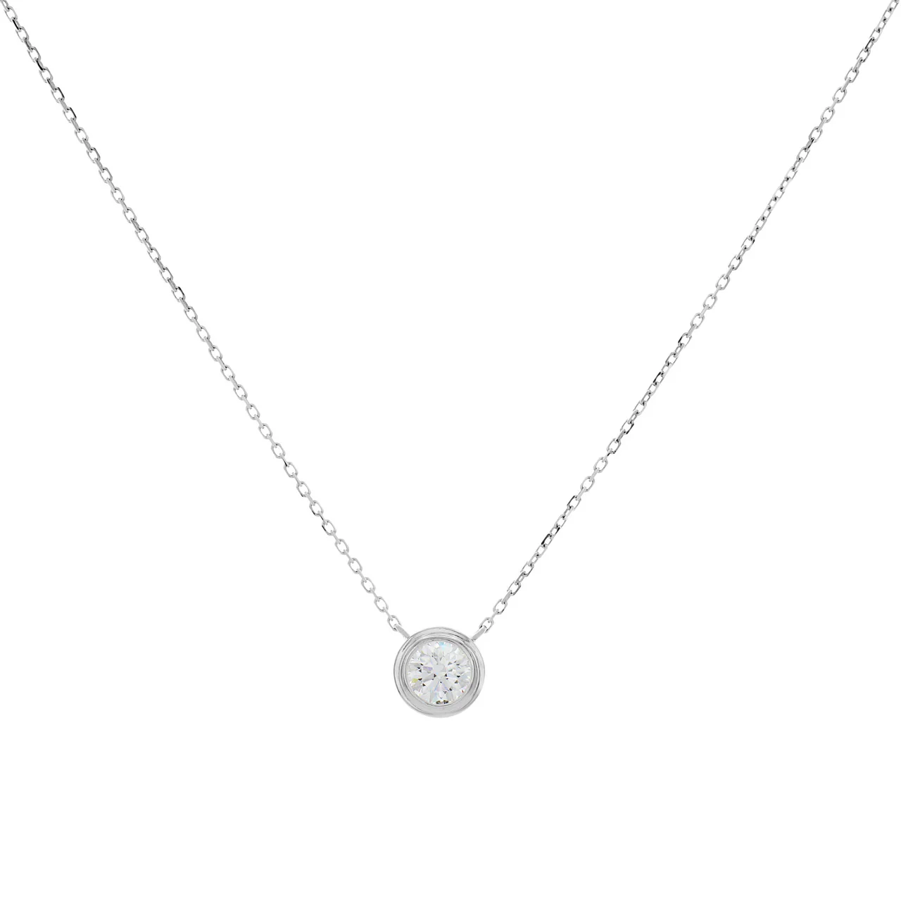 18K White Gold 1.02 Carat Diamond Pendant