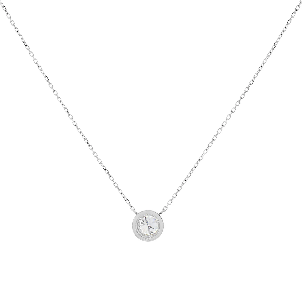 18K White Gold 1.02 Carat Diamond Pendant - Image 2