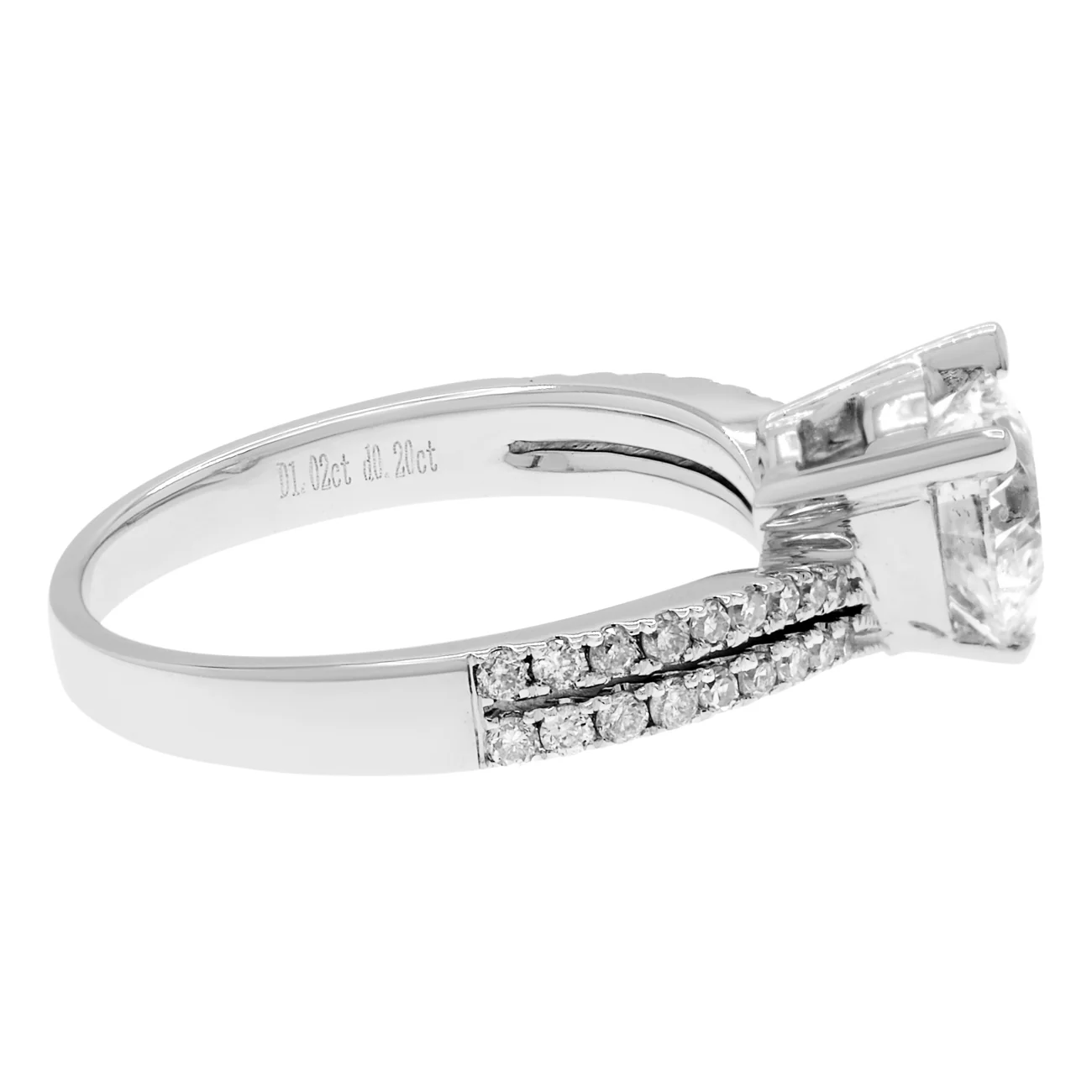 18K White Gold 1.02 Carat Heart Diamond Ring - Image 2