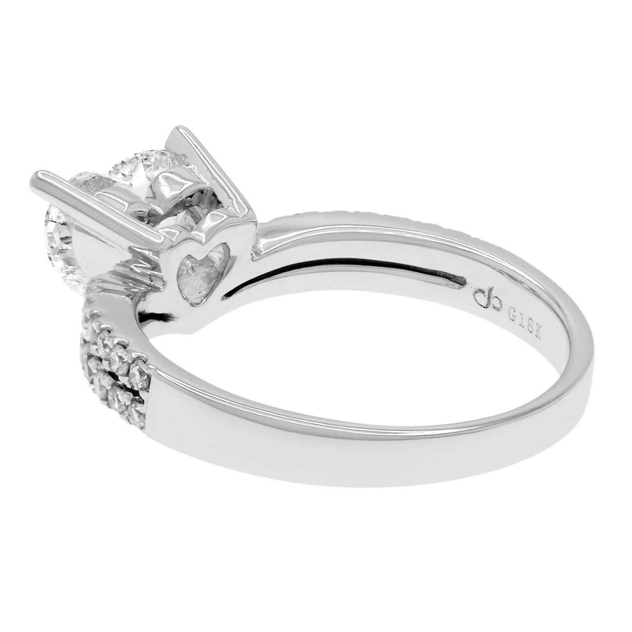 18K White Gold 1.02 Carat Heart Diamond Ring - Image 3