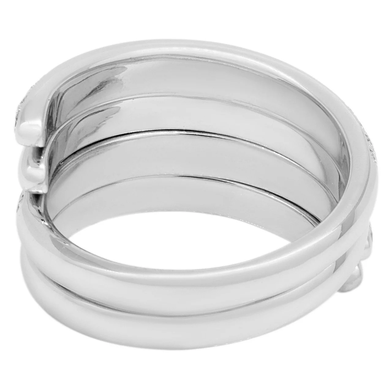 18K White Gold 1.04 Carat Diamond Coil Ring Set - Image 3