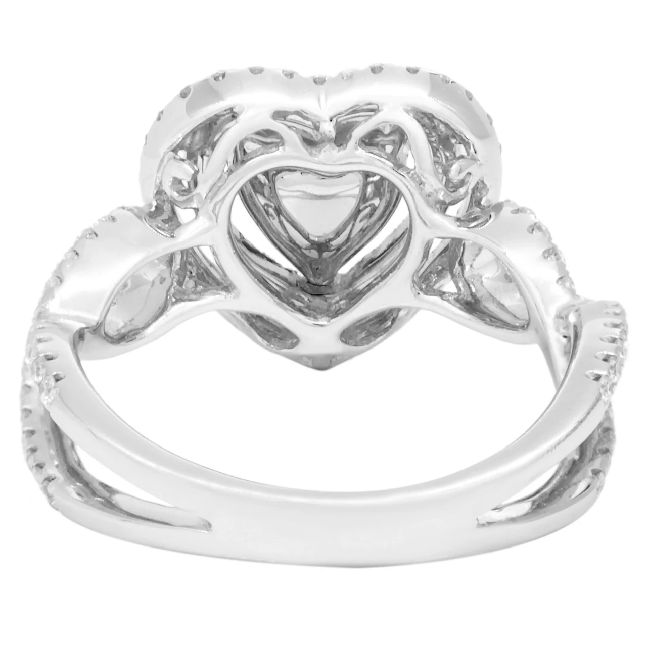18K White Gold 1.05 Carat Heart Shaped Sapphire Diamond Ring - Image 3