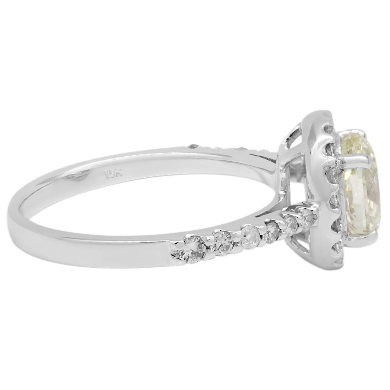 18K White Gold 1.05 Carat Oval Diamond Ring - Image 2