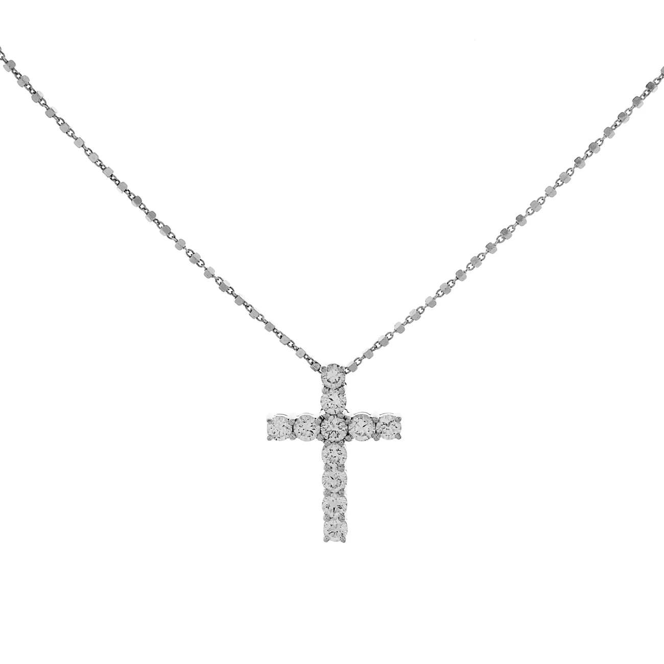 18K White Gold 1.10 Carat Cross Pendant
