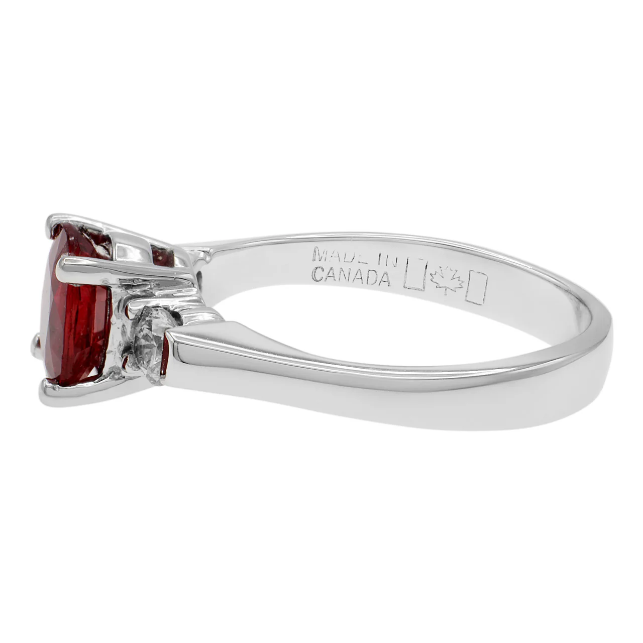 18K White Gold 1.13 Carat Ruby Diamond Ring - Image 3