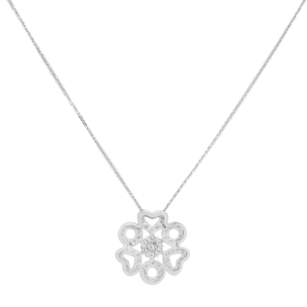 18K White Gold 1.17 Carat Diamond Hearts Pendant - Image 2