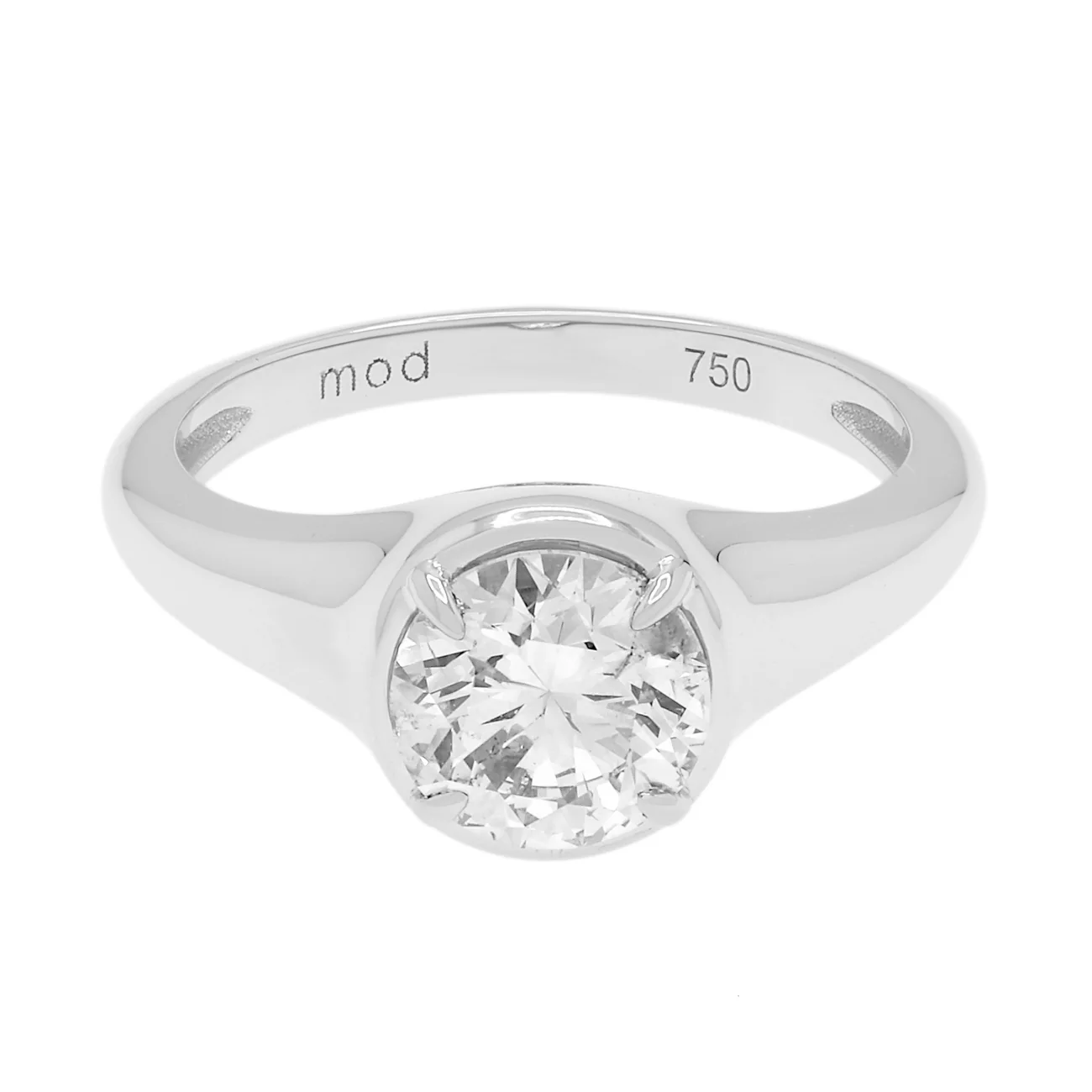 18K White Gold 1.17 Carat Diamond Illusion Solitaire Ring