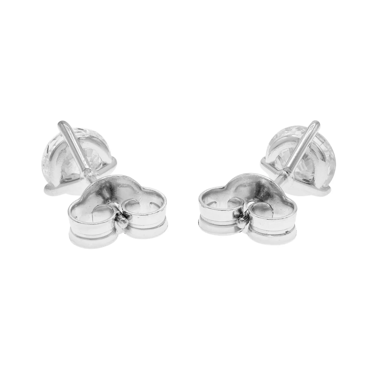 18K White Gold 1.20 Carat Diamond Stud Earrings - Image 2