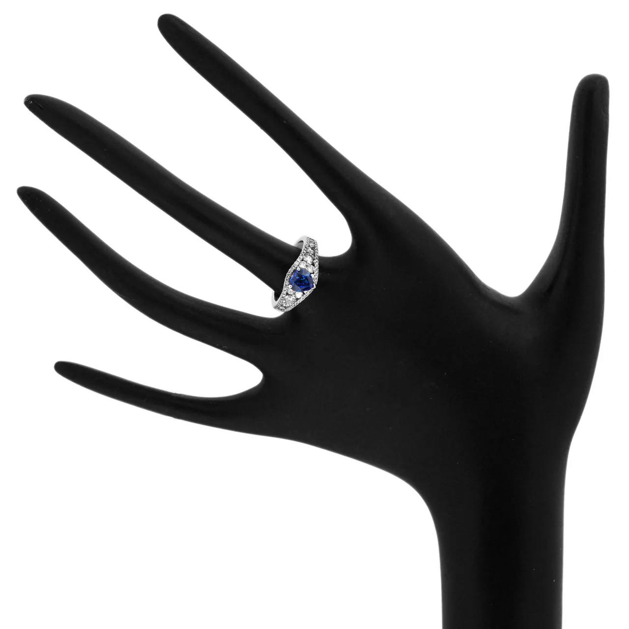 18K White Gold 1.20 Carat Sapphire Diamond Ring - Image 3