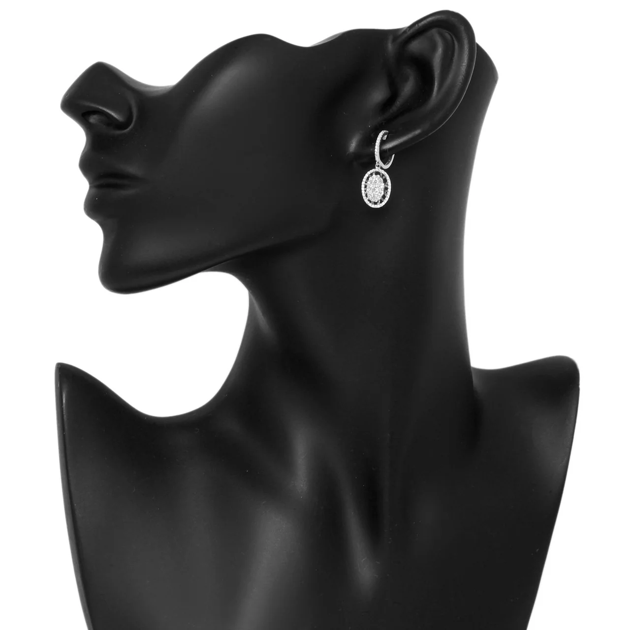 18K White Gold 1.22 Carat Diamond Drop Earrings - Image 3
