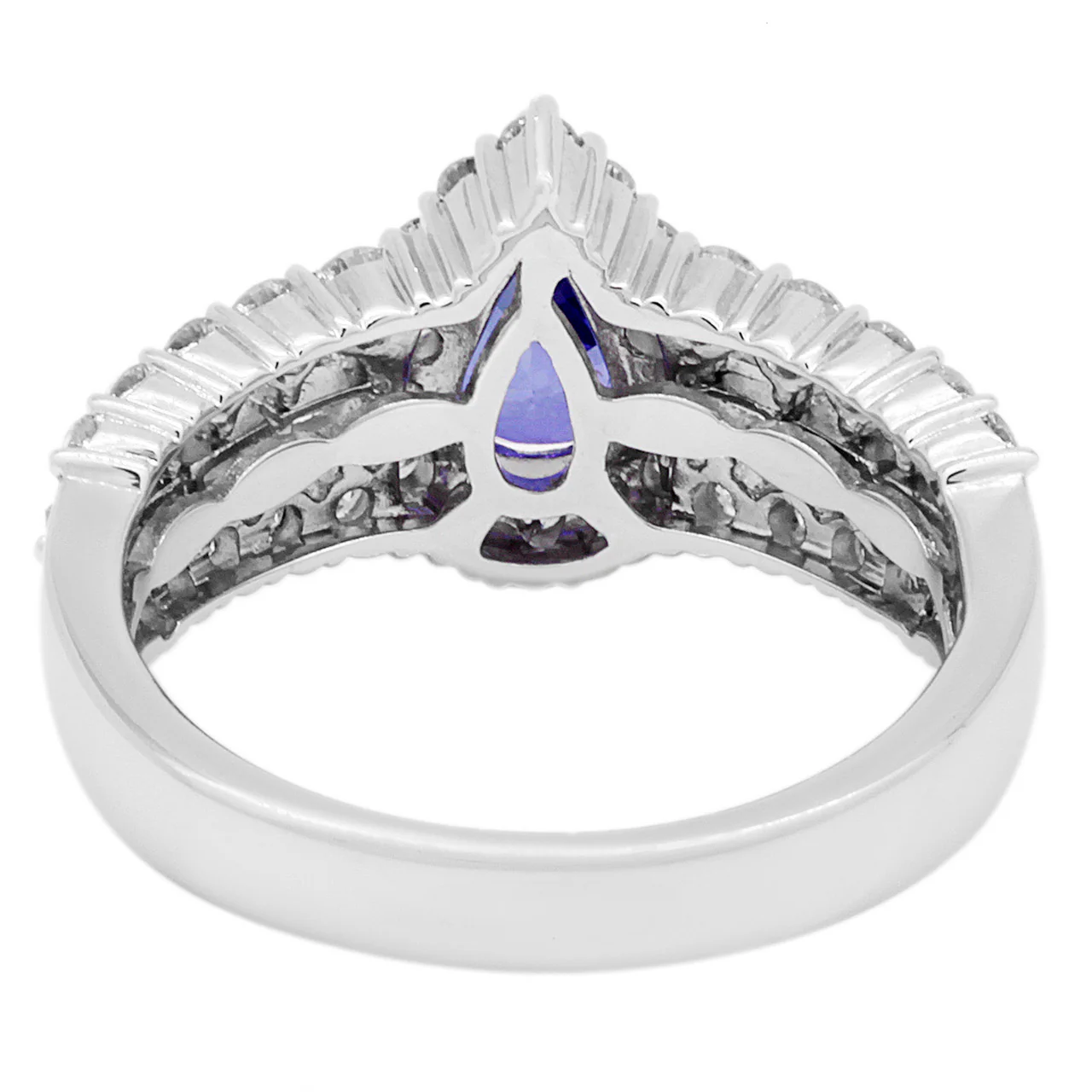 18K White Gold 1.22 Carat Sapphire Diamond Ring - Image 3