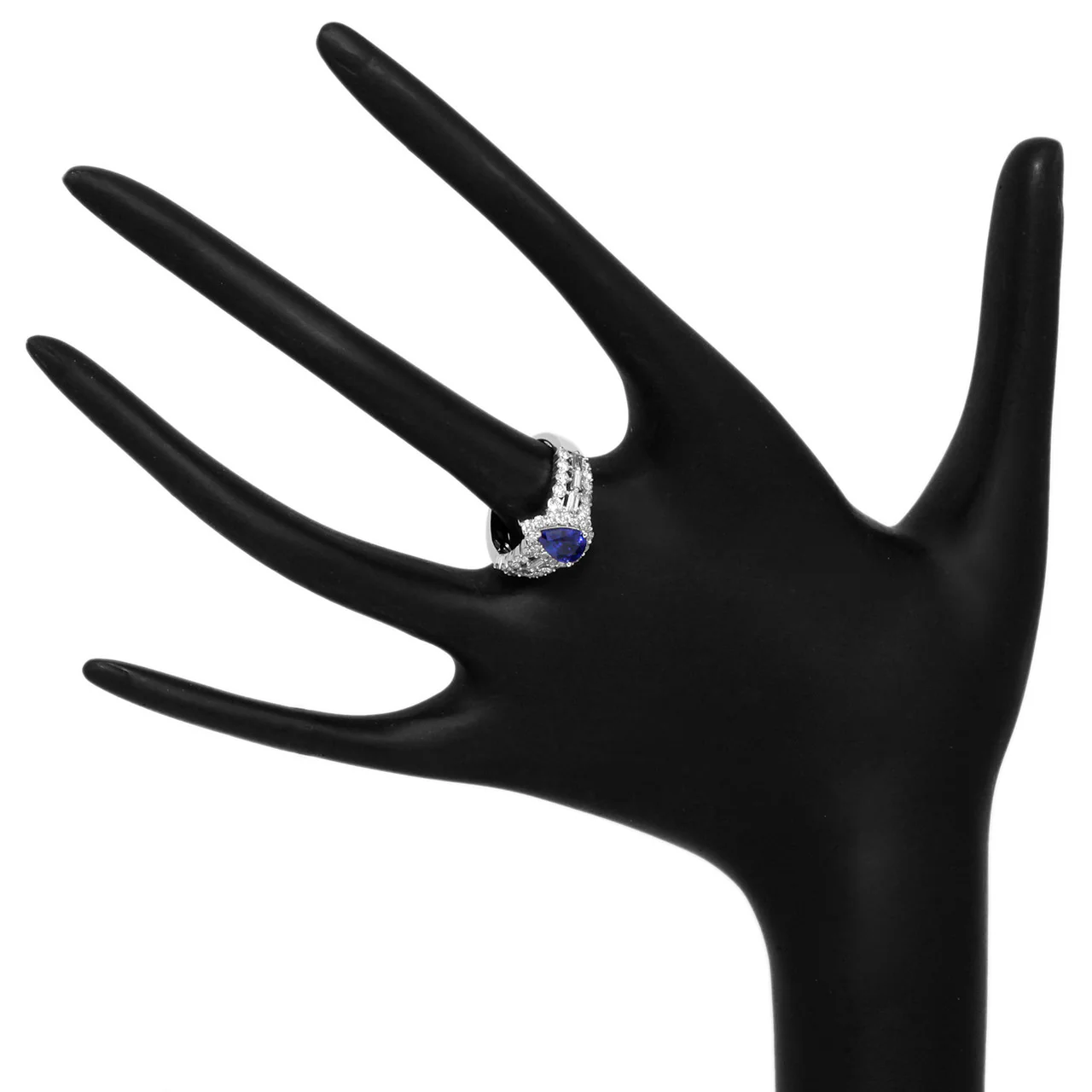 18K White Gold 1.22 Carat Sapphire Diamond Ring - Image 4