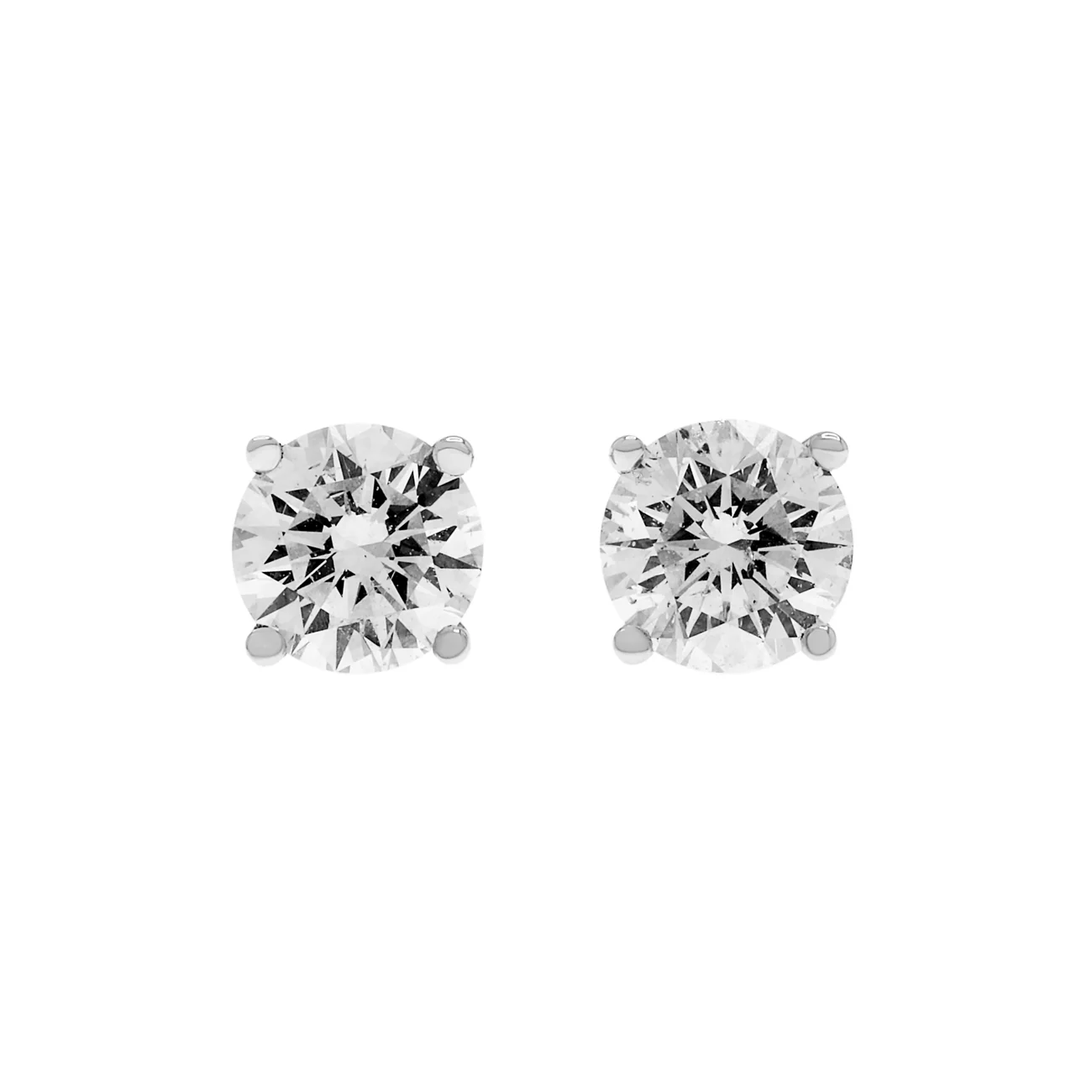 18K White Gold 1.24 Carat Diamond Stud Earrings