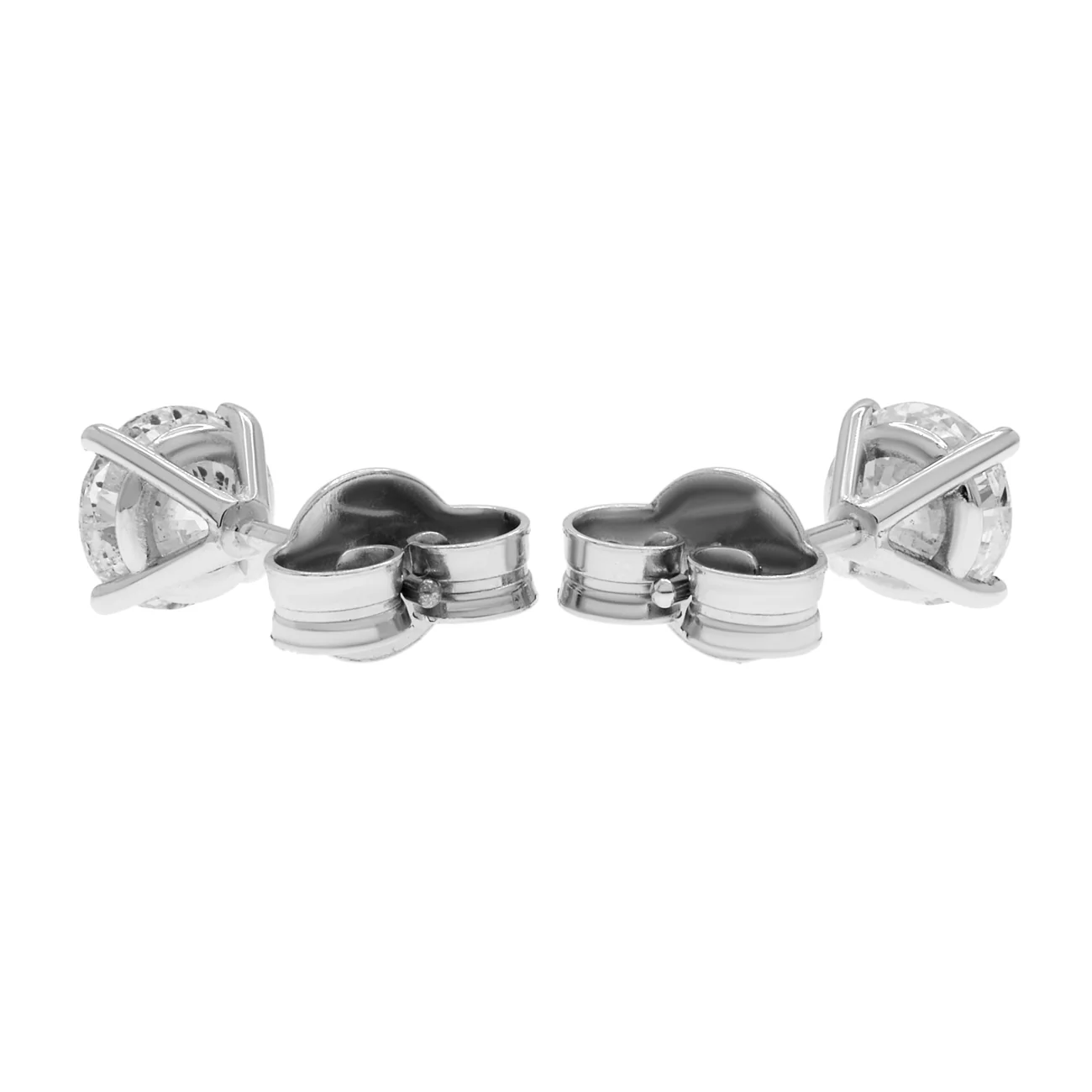 18K White Gold 1.24 Carat Diamond Stud Earrings - Image 2