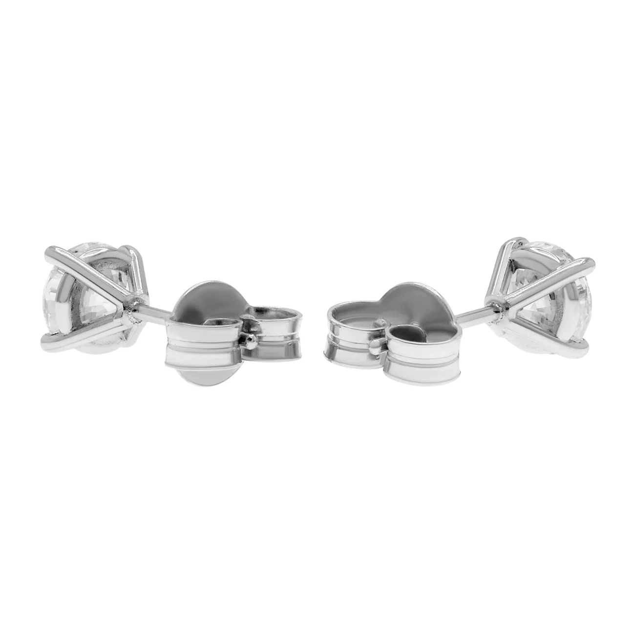 18K White Gold 1.27 Carat Diamond Stud Earrings - Image 2