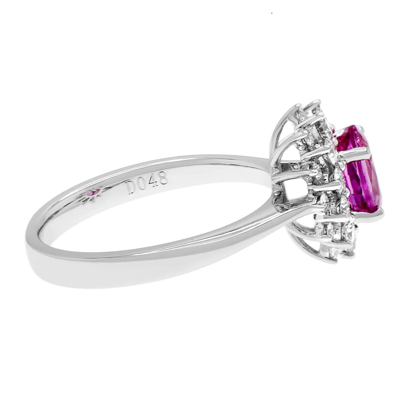 18K White Gold 1.32 Carat Pink Sapphire Ring - Image 2