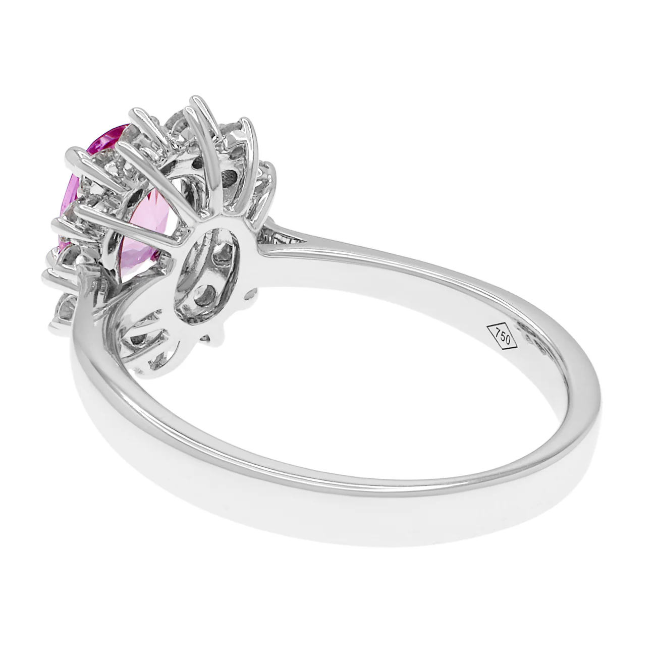 18K White Gold 1.32 Carat Pink Sapphire Ring - Image 3