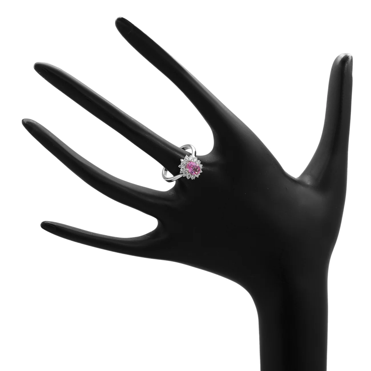 18K White Gold 1.32 Carat Pink Sapphire Ring - Image 4