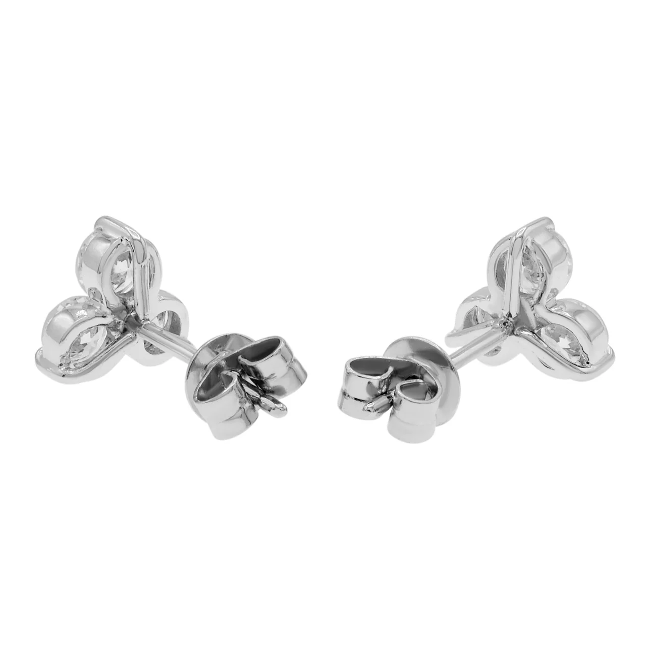 18K White Gold 1.34 Carat Diamond Earrings - Image 3