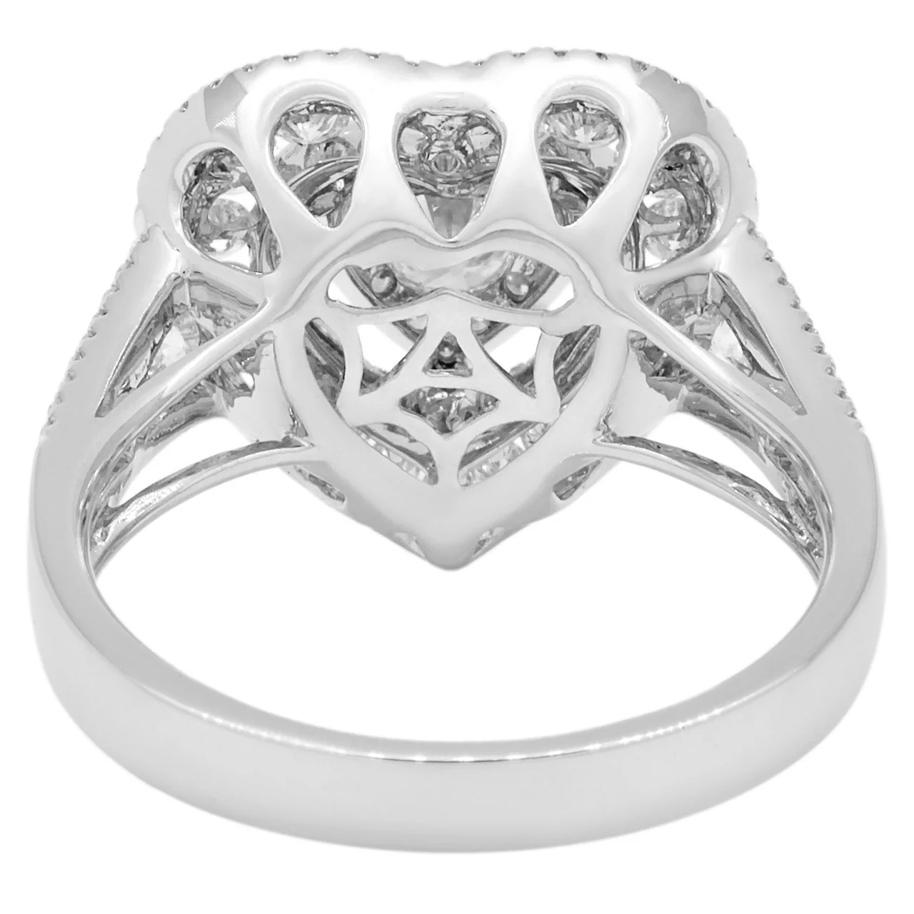 18K White Gold 1.35 Carat Diamond Heart Ring - Image 3