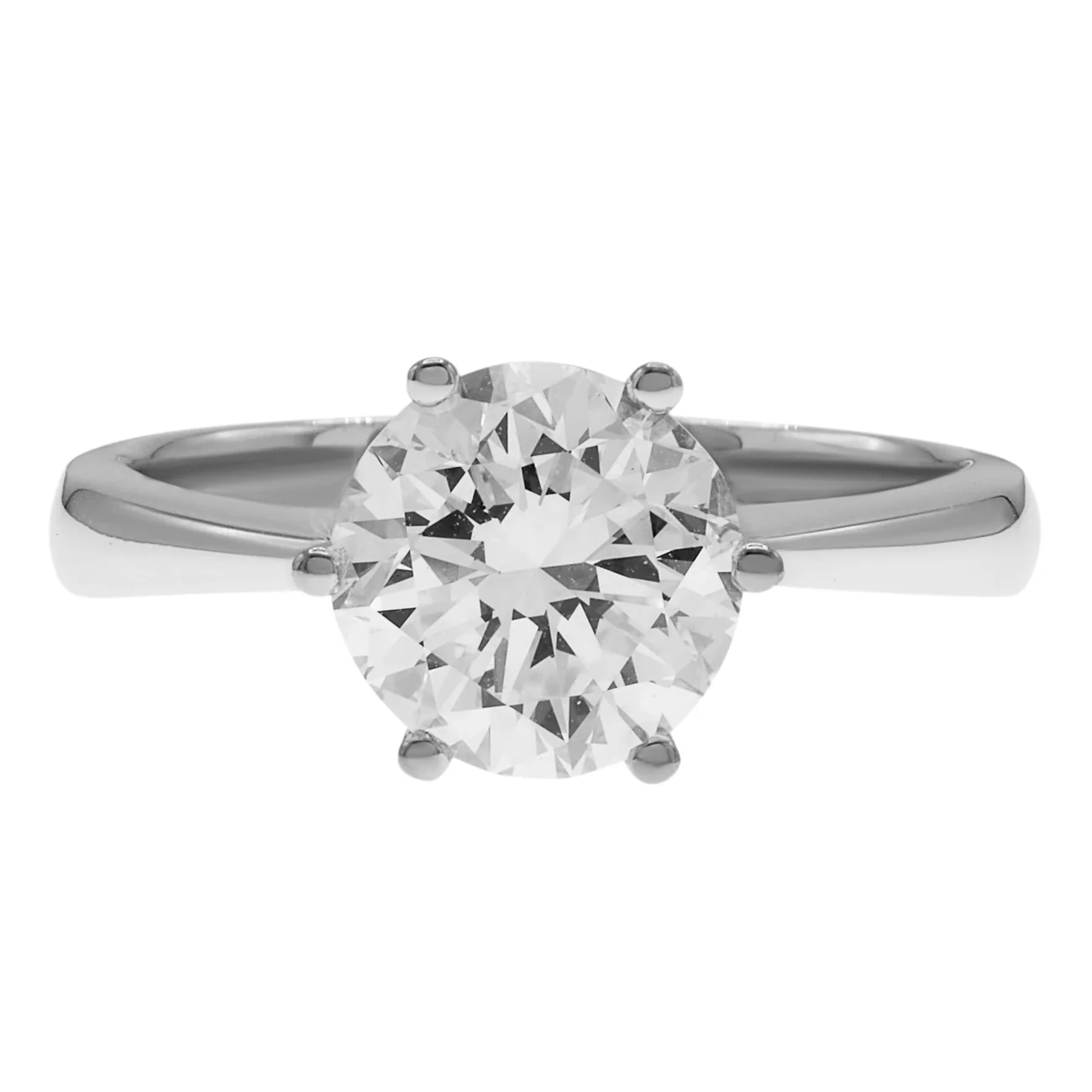 18K White Gold 1.58 Carat Solitaire Diamond Ring