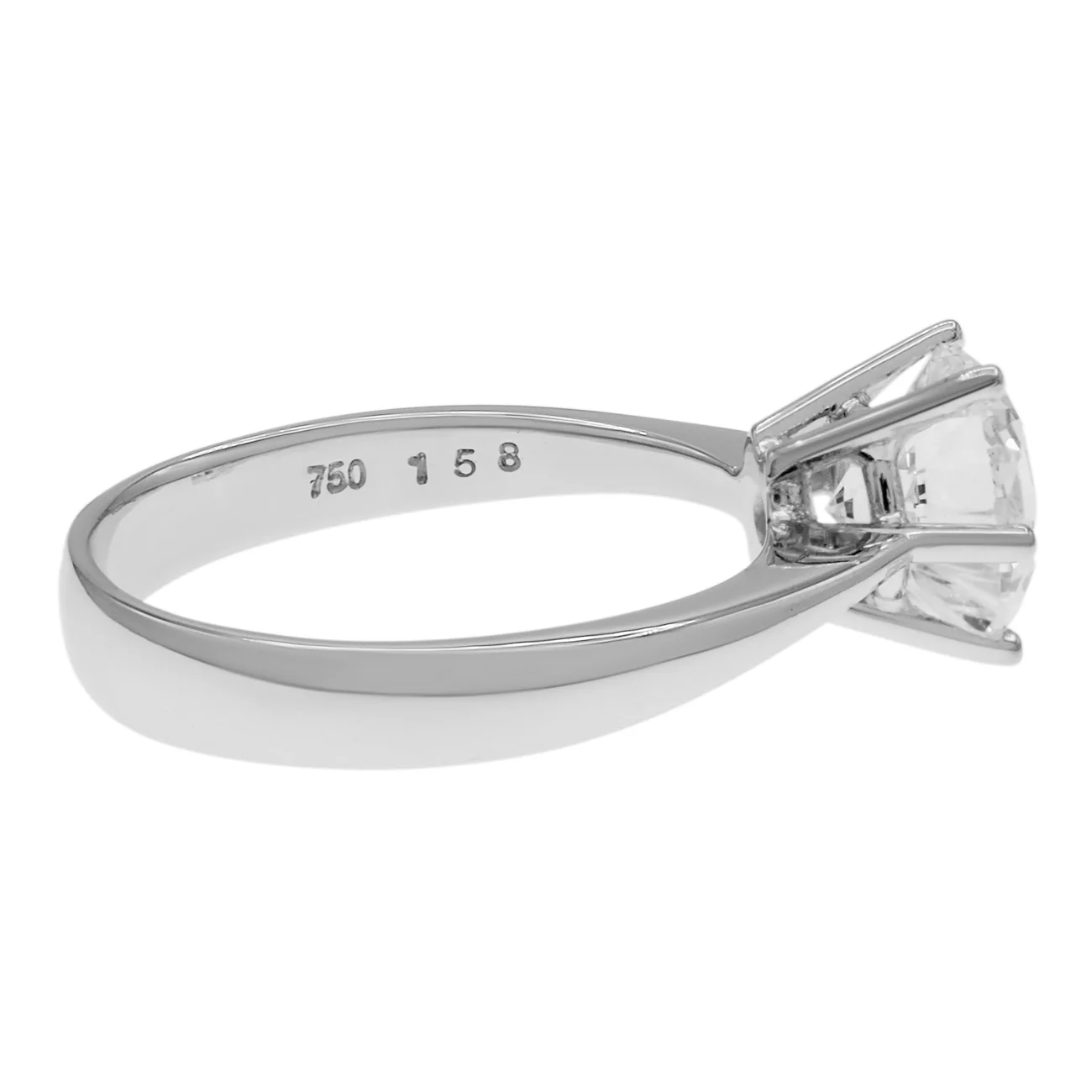 18K White Gold 1.58 Carat Solitaire Diamond Ring - Image 3