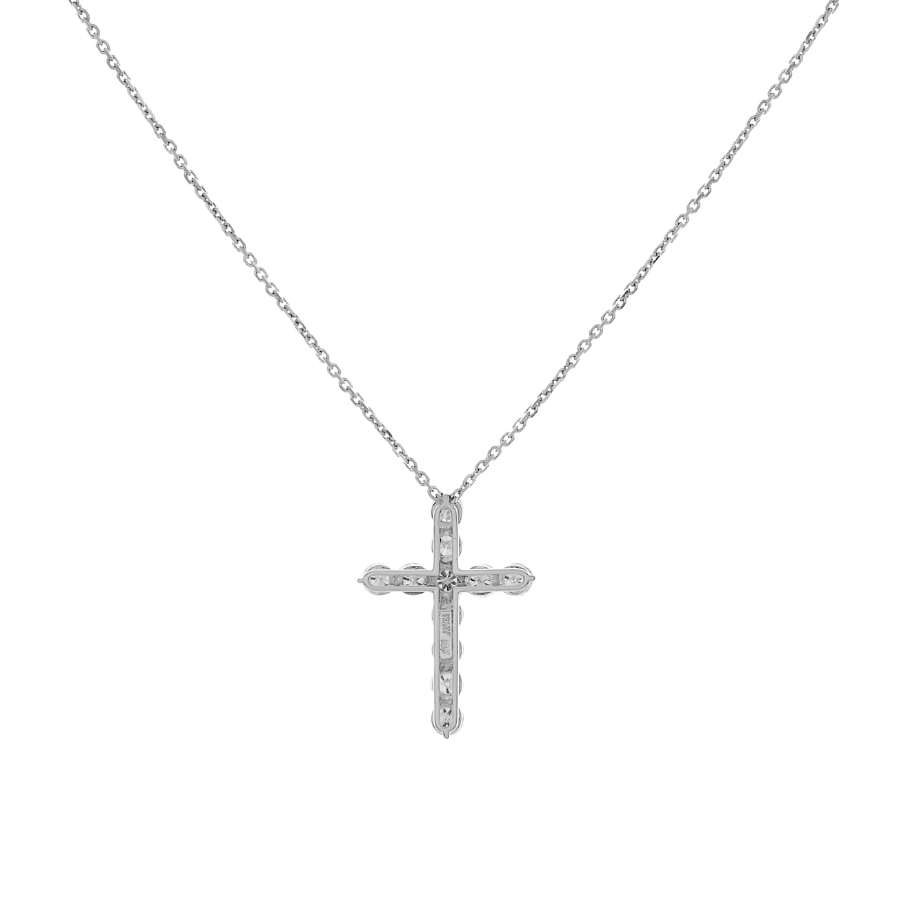 18K White Gold 1.65 Carat Diamond Cross Pendant - Image 2