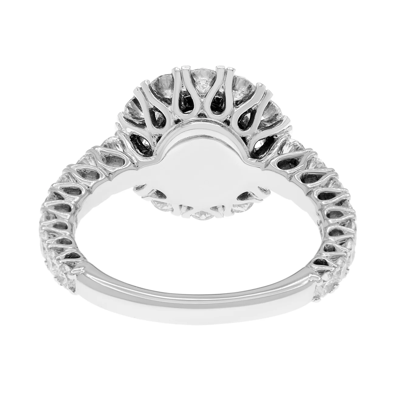18K White Gold 1.78 Carat Halo Diamond Ring - Image 3